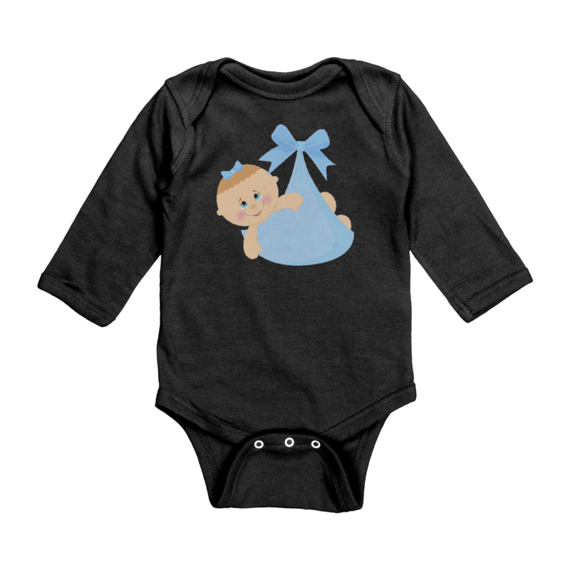 Rabbit Skins™ Infant Long Sleeve Baby Bodysuit (Black)