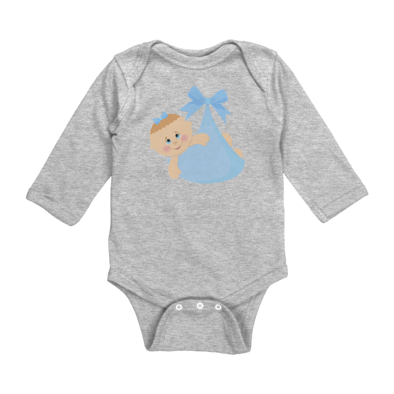 Rabbit Skins™ Infant Long Sleeve Baby Bodysuit (Heather)