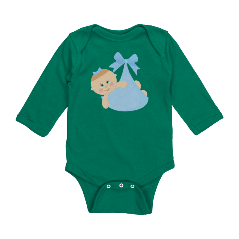 Rabbit Skins™ Infant Long Sleeve Baby Bodysuit (Green)