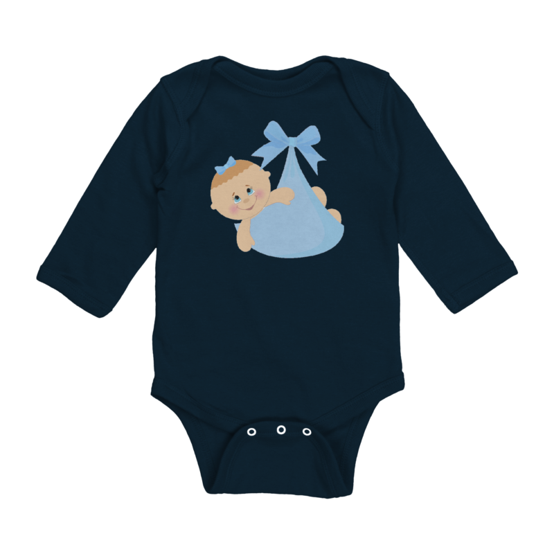 Rabbit Skins™ Infant Long Sleeve Baby Bodysuit (Navy)