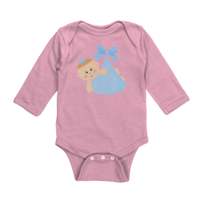 Rabbit Skins™ Infant Long Sleeve Baby Bodysuit (Pink)