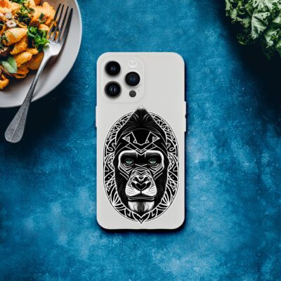 Cute Black Floral Chinese Ape Phone Case-Mate for iPhones - Outfits