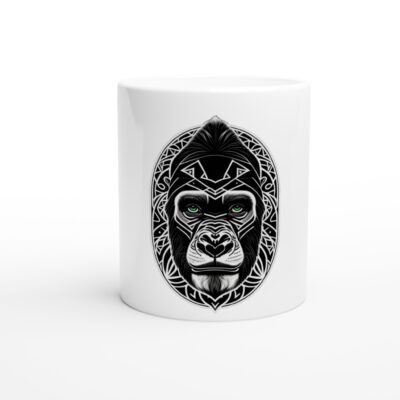 Graphic Black Ape Coffee Mug | Gift Idea For Coffee Lovers | Fun Mug Coffee Lover Gift Idea For Him Animal Lover Gift Idea For Her - Outfits